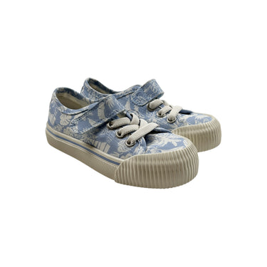 Sneakers bleus fleurie à velcro 8.5US