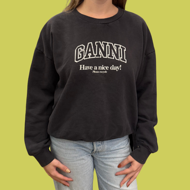 Pull charcoal 'Ganni' en coton pour femmes XXS-XS