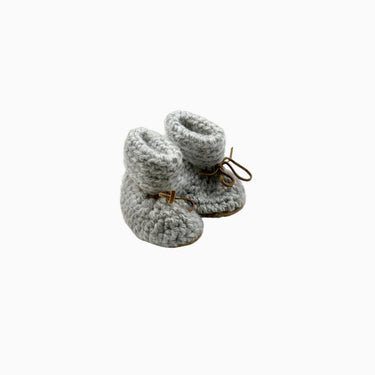 Pantoufles grises en tricot 10cm 0-3M