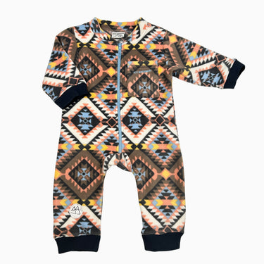 Combi brun à motifs géométriques en polar 6-12M