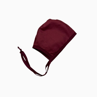 Bonnet pied-de-poule réversible lie de vin 48CM 9-12M