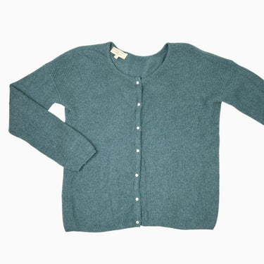 Cardigan teal en tricot mohair,alpaca et poly pour femmes S