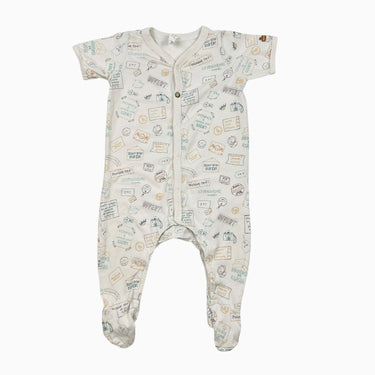 Pyjama blanc 'tirelire' 6-9M