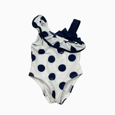 Maillot blanc à pois marine 18M