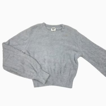 Pull gris en peluche pour femmes S