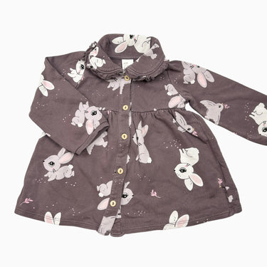 Robe violette lapins 6-9M