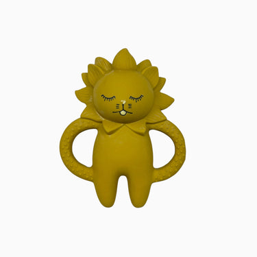 Hochet jaune 'lion' en silicone