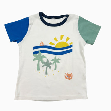 T-shirt blanc 'plage' 4Y