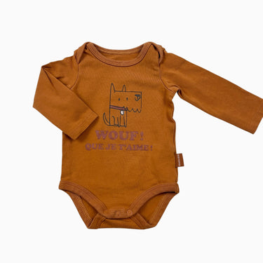 Cache-couche marron chien 0-3M