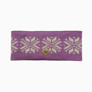 Bandeau mauve 'flocons' en tricot 12-18M