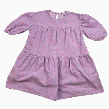 Robe lilas à cœurs en corduroy 6Y