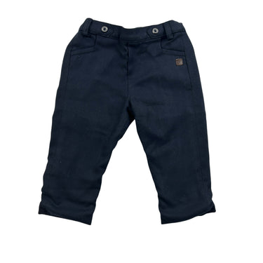 Pantalon marine blend poly-viscose doublé en jersey coton 1Y