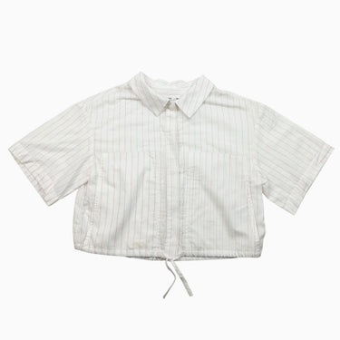 Chemise blanche à rayures roses 8-9Y