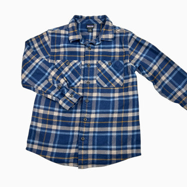 Chemise carreauté bleu en flanelle 7-8Y