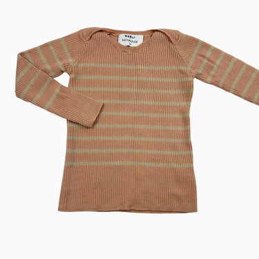 Chandail rose à rayures 'Fairechild' en tricot de laine mérino 4Y