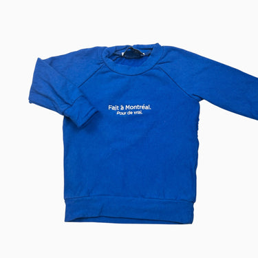 Pull bleu 'Fait à Montréal' 12-18M