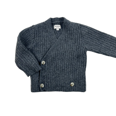 Cardigan marine en tricot mérino 9-12M fit 6-9M