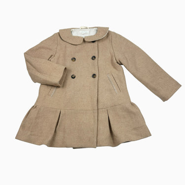 Manteau à col beige en laine 6Y