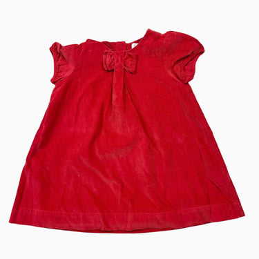 Robe rouge avec noeud en corduroy 18-24M