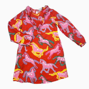 Robe rouge 'chevaux' 10Y