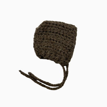 Bonnet marron en tricot de laine mélangé 6-12M