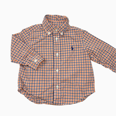 Chemise carreautée orange et bleue 9M