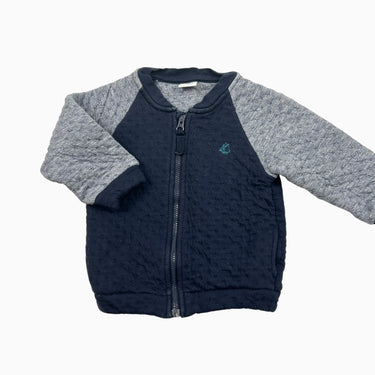Veste marine et grise matelassée 12M