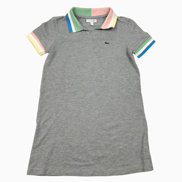 Robe grise avec détails colorés en coton piqué 6Y