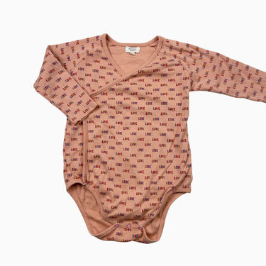 Cache-couche rose 'Love' coton pima 18-24M